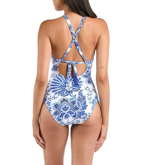 La Blanca Beyond The Pacific High Neck Tummy Control Shirred One Piece Swimsuit Product Image