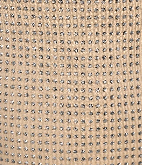 Allison & Kelly Spaghetti Strap Halter Cowl Neck Rhinestone Dress Product Image