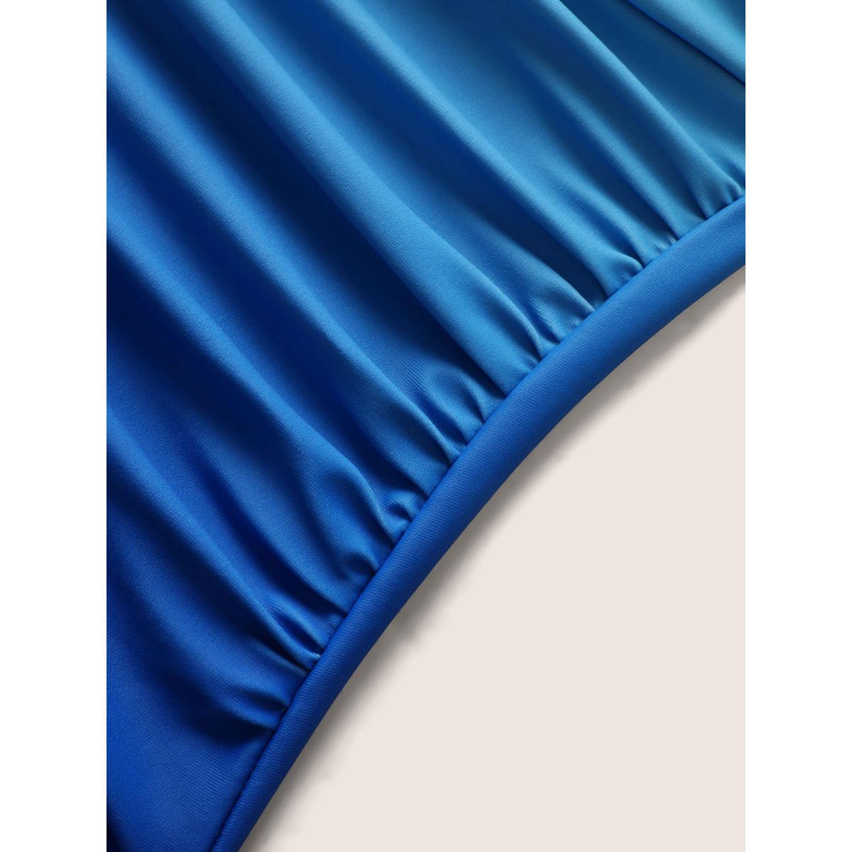 Plus Size Gradient Dyeing Heart Neckline Ruched One Piece Swimsuit Women's Swimwear Arctic Beach Gathered Curve Bathing Suits High stretch One Pieces BloomChic 12/L Product Image