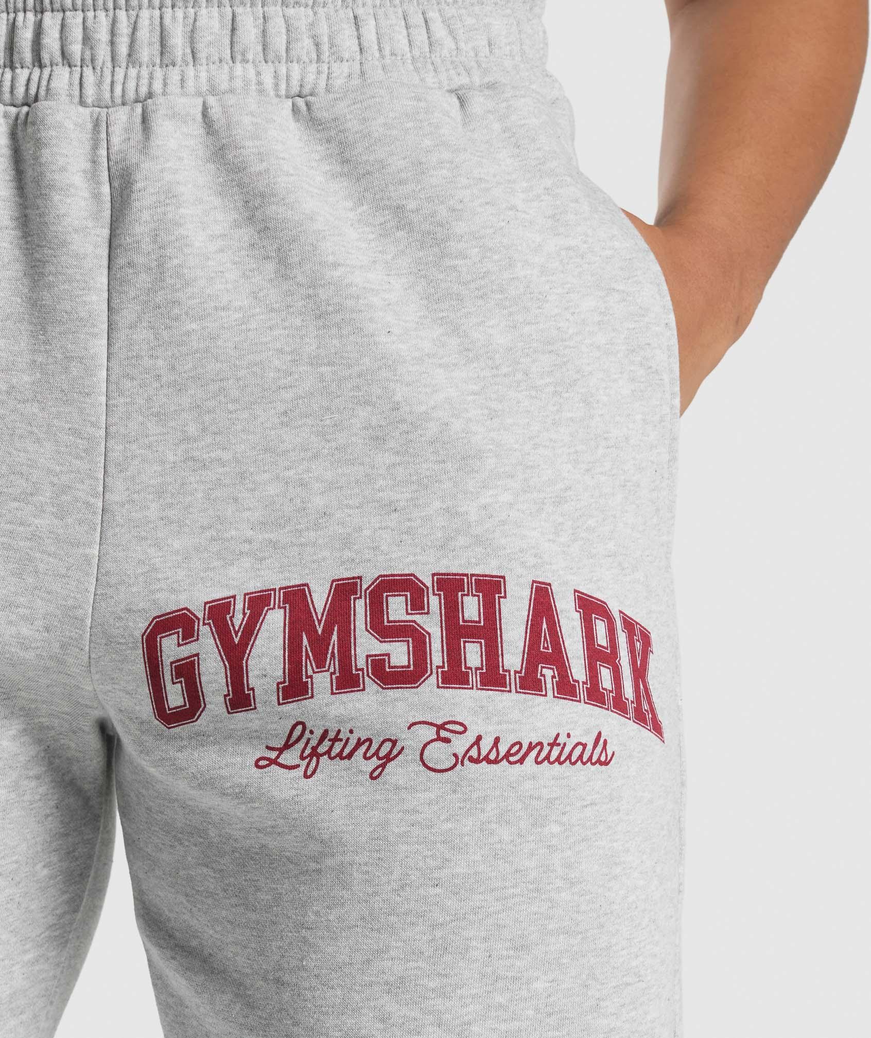Gymshark Lifting Essentials Graphic Brushed Oversized Joggers - Light Grey Core Marl Female Product Image