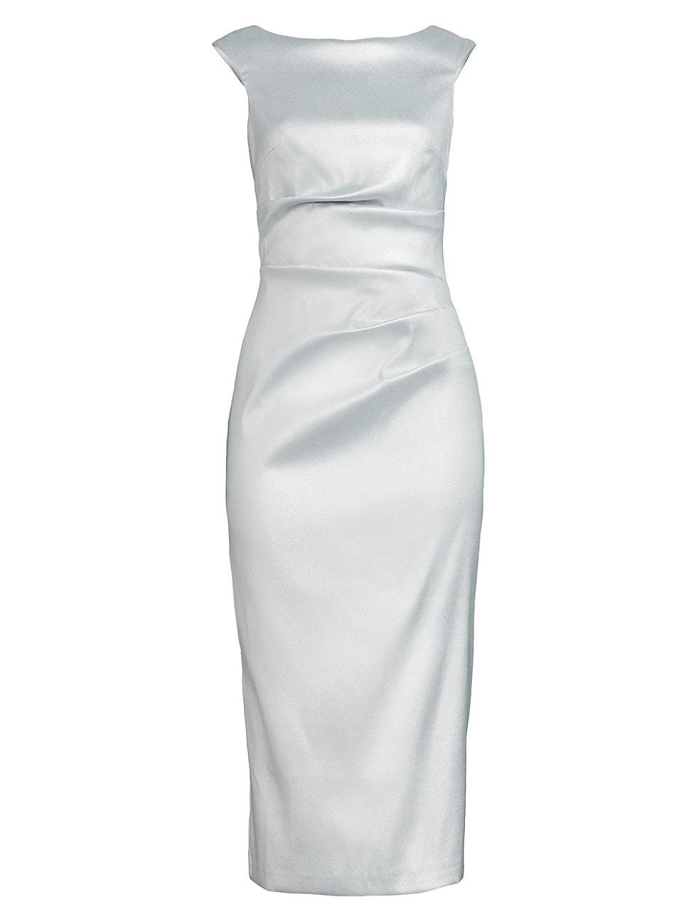 Womens Foiled Satin Midi-Dress Product Image