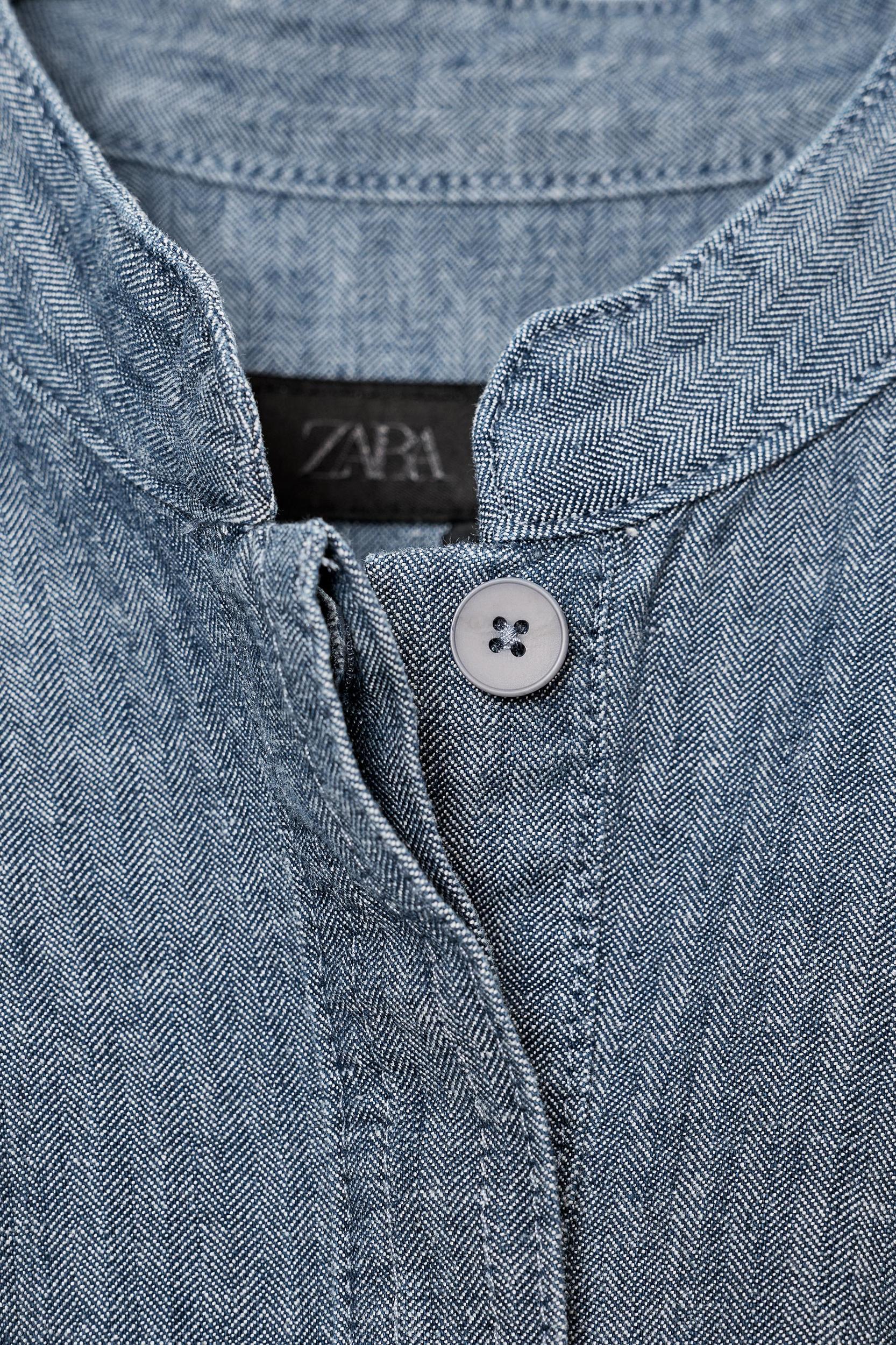 ZW COLLECTION PLEATED DENIM SHIRT Product Image