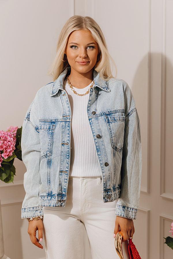 Classic Charm Denim Jacket in Light Wash Product Image