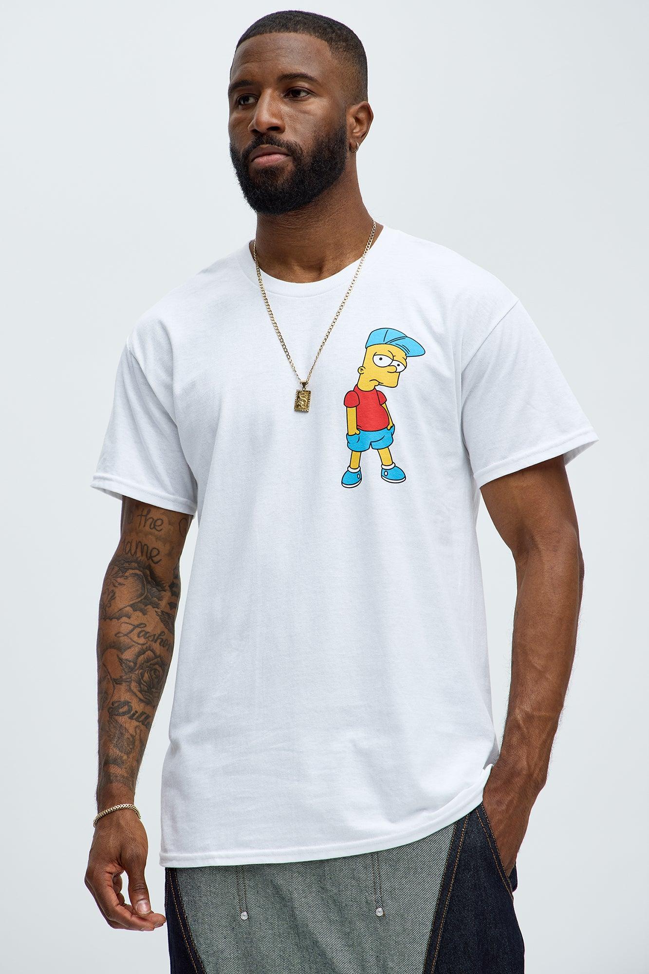 The Simpsons Bart Krusty Short Sleeve Tee - White Male Product Image
