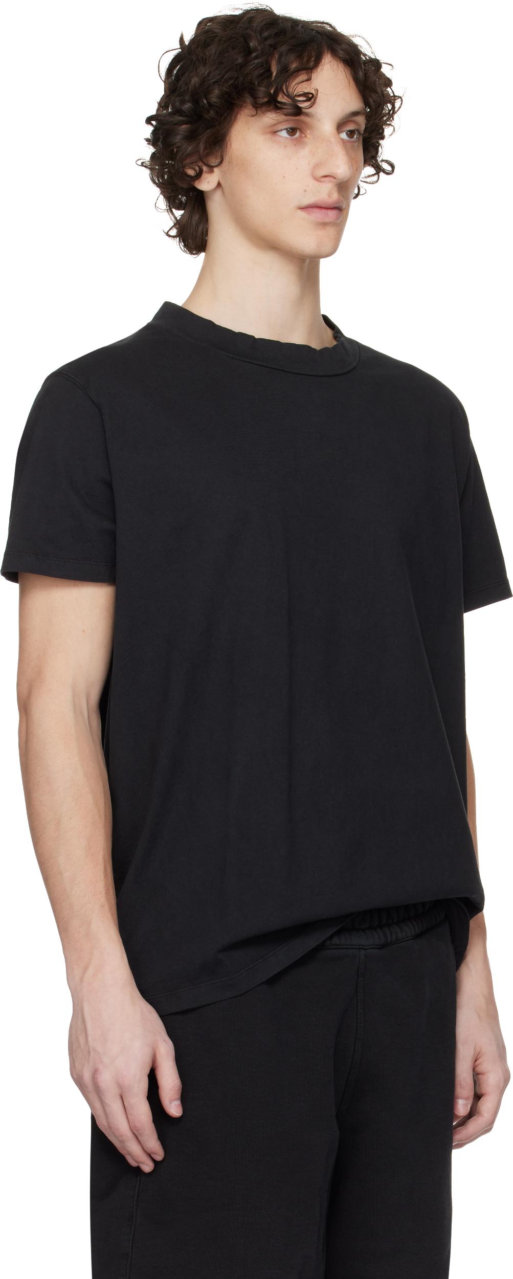 OUR LEGACY Crew Neck Cotton T-shirt In Washedblackbandjersey Product Image