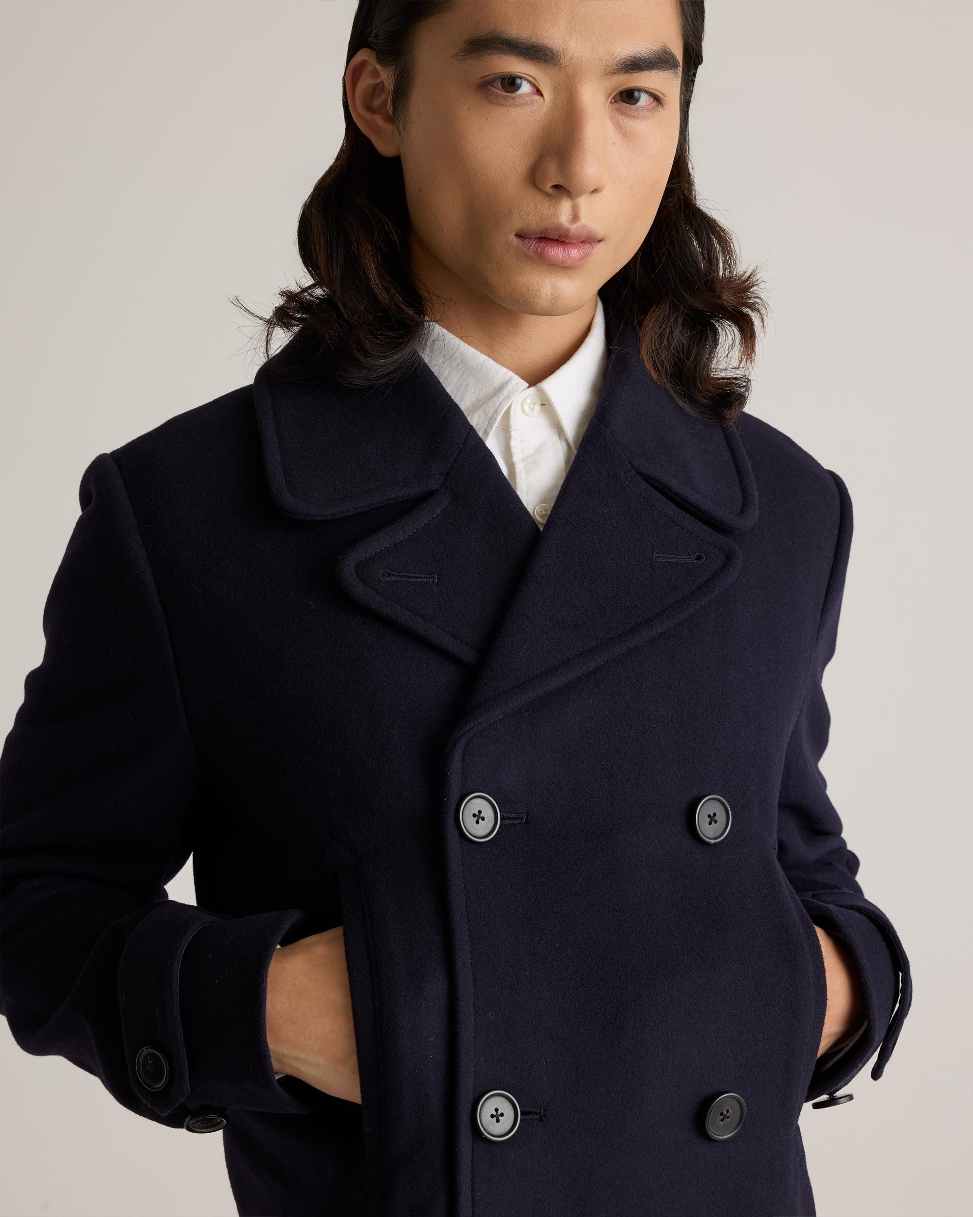 Quince | Men's Italian Wool Double-Breasted Officer Topcoat Wool/Nylon Product Image