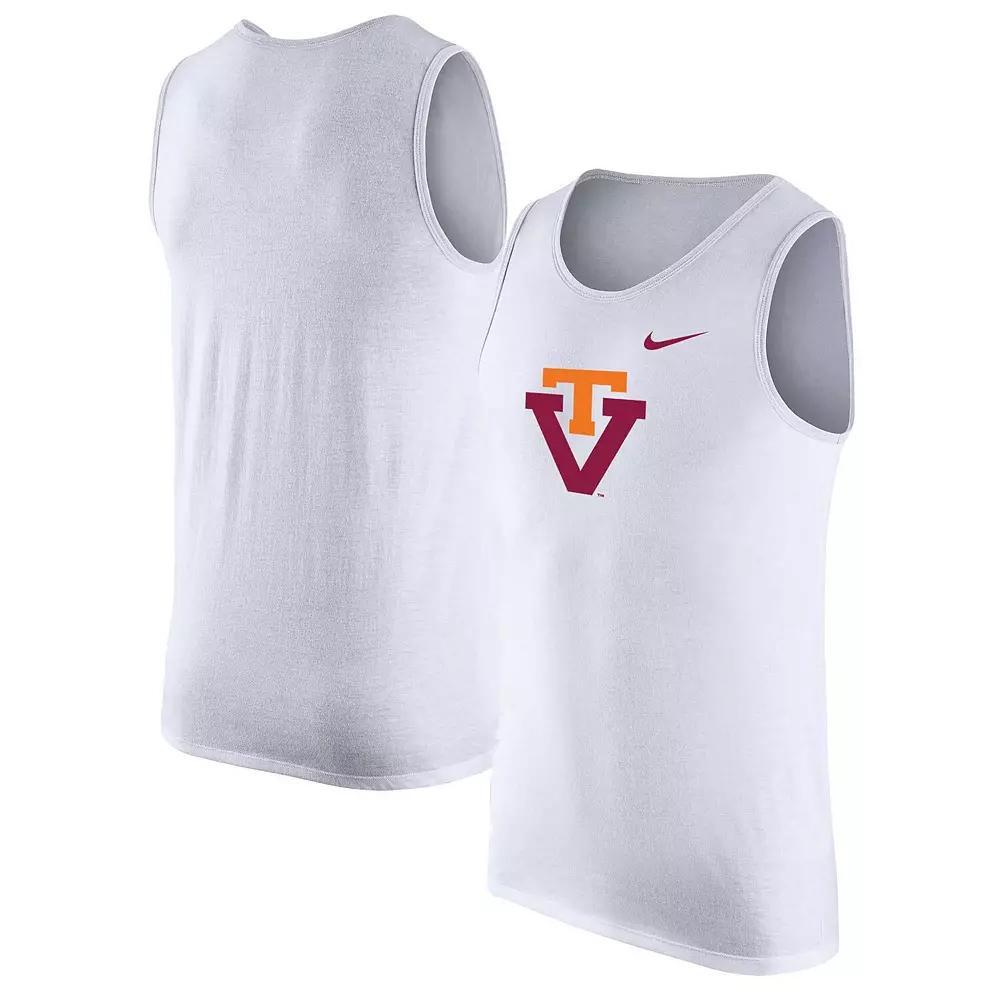 Men's Nike White Virginia Tech Hokies Vintage Logo Performance Tank Top,  Product Image