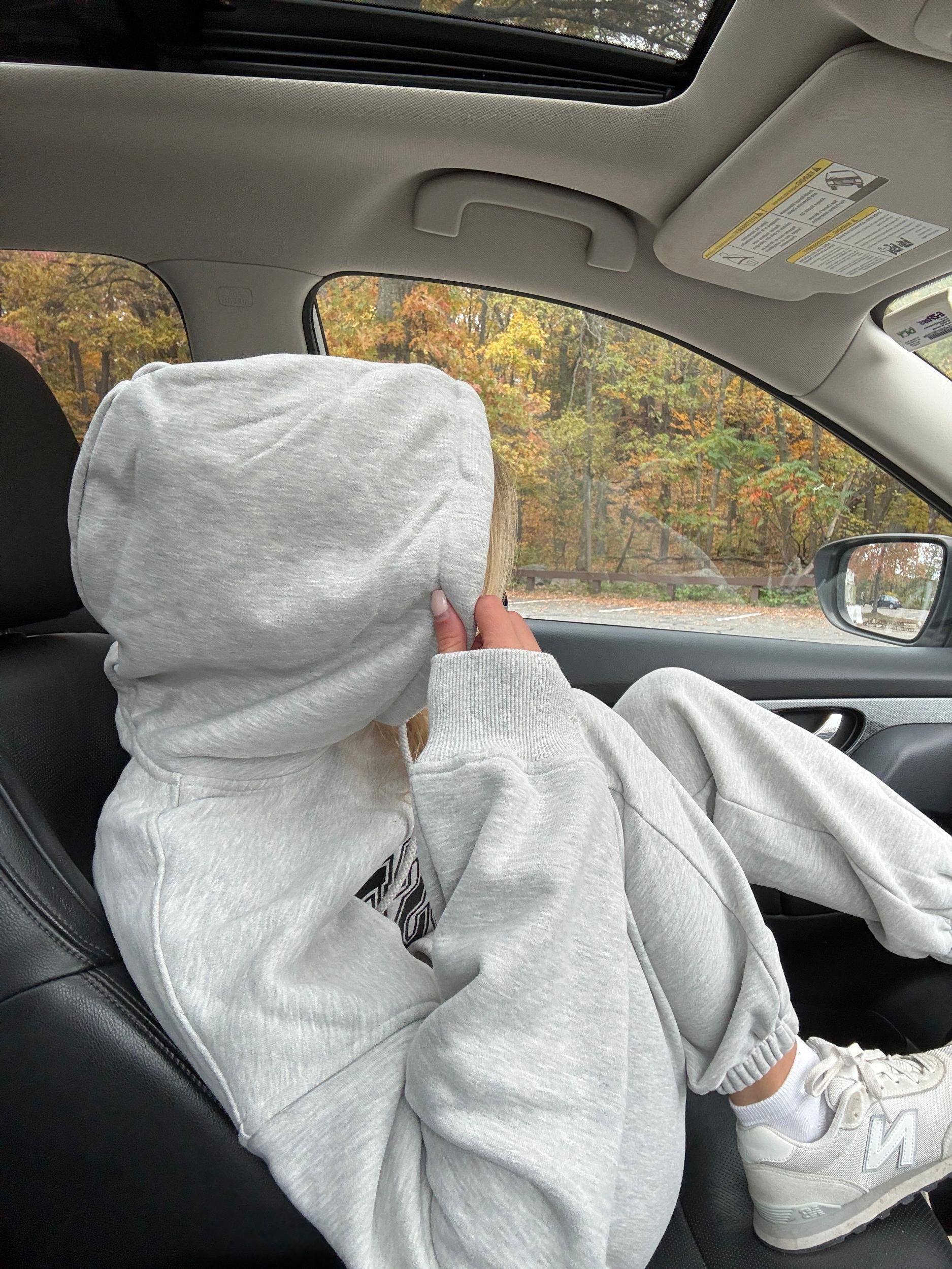 Afternoon Grey Sunkissed Varsity Embroider Hoodie Product Image