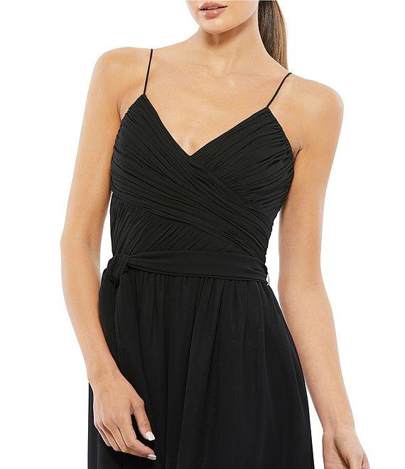 Mac Duggal Ruched Bodice Tie Waist Chiffon Jumpsuit Product Image