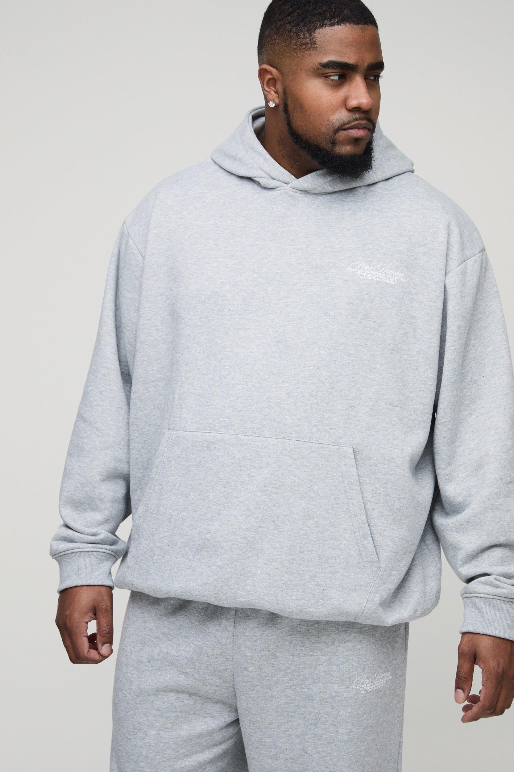 Plus Oversized Homme Hooded Split Hem Tracksuit | boohooMAN USA Product Image