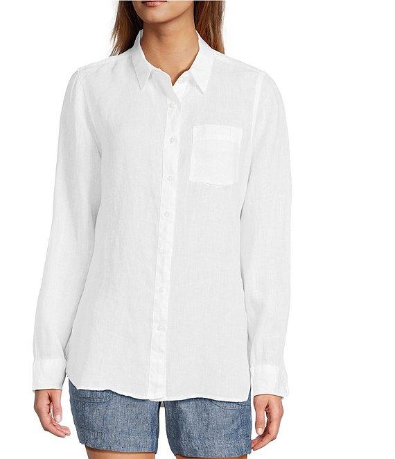 L.L.Bean Linen Long Sleeve Button Front Tunic Product Image