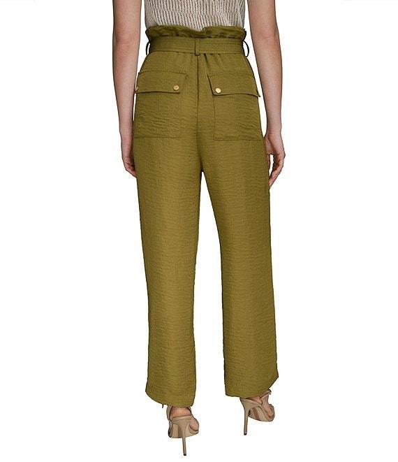 Donna Karan Ripple Twill Wide Leg Paper Bag Waist Pants Product Image