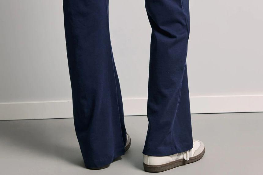 Low Rise Color-Block Slim-Fit Boot-Cut Sweatpants Product Image