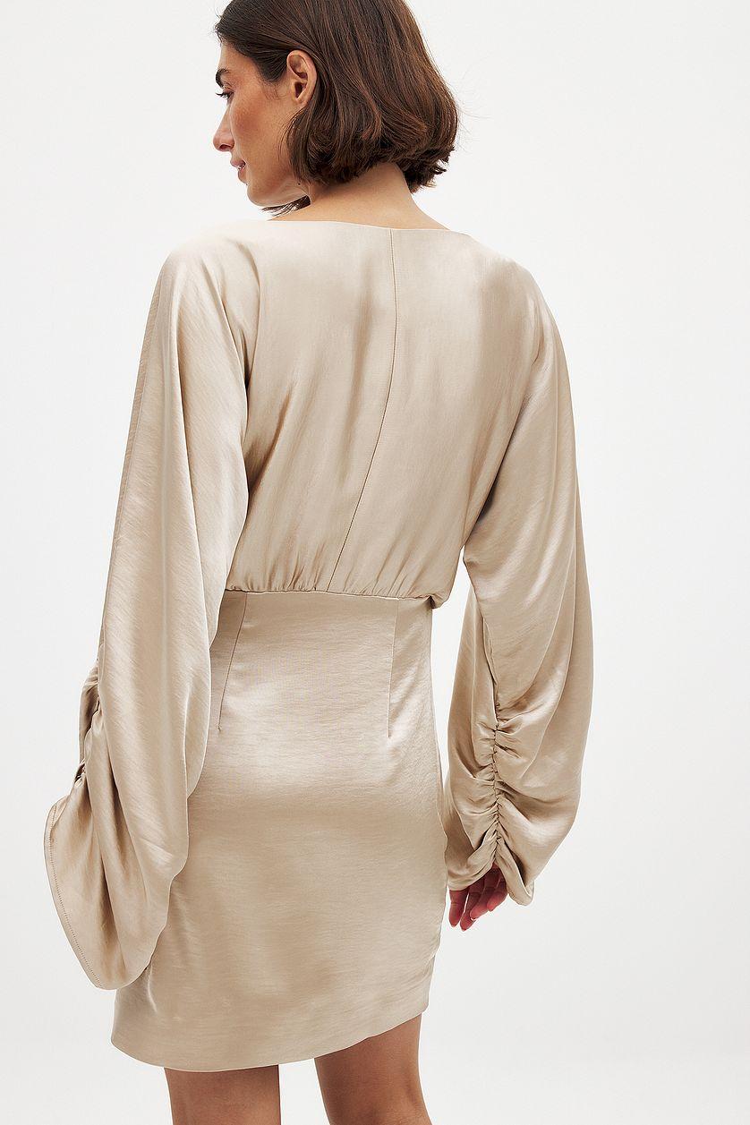 Draped Detail Satin Dress Product Image