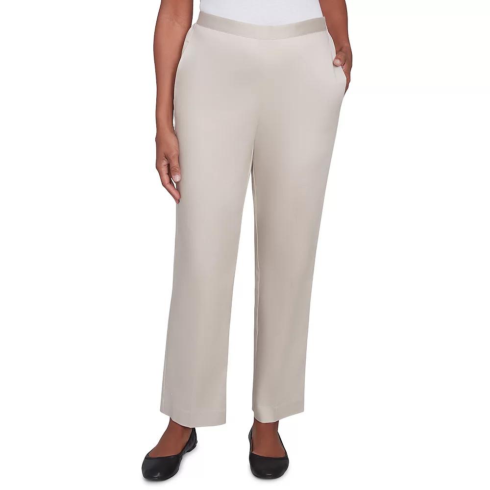 Women's Alfred Dunner Sateen Woven Short Length Pull-On Pants,  Product Image
