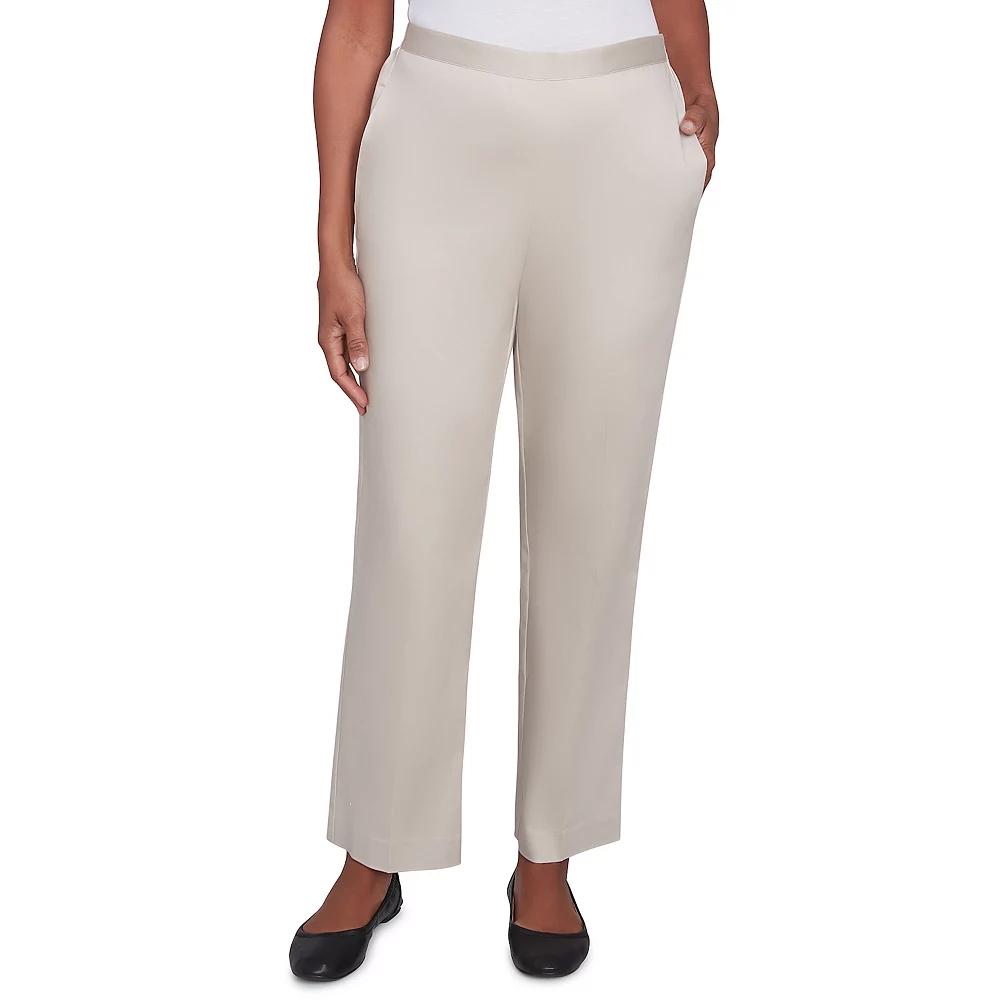 Women's Alfred Dunner Sateen Woven Short Length Pull-On Pants,  Product Image