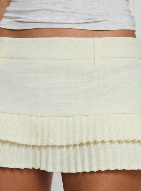 Deei Double Ruffle Mini Skort Soft Lemon Product Image