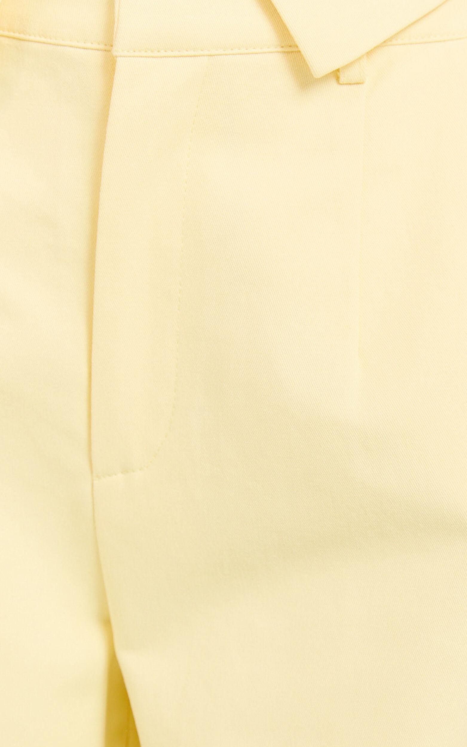 Virginia Pants - High Waist Straight Leg Pants in Pastel Yellow Product Image