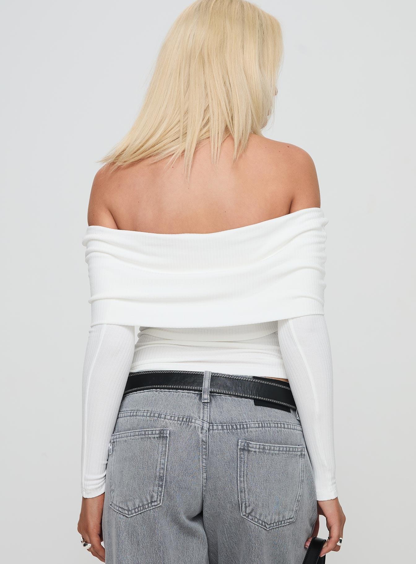 Myrina Long Sleeve Top White Product Image