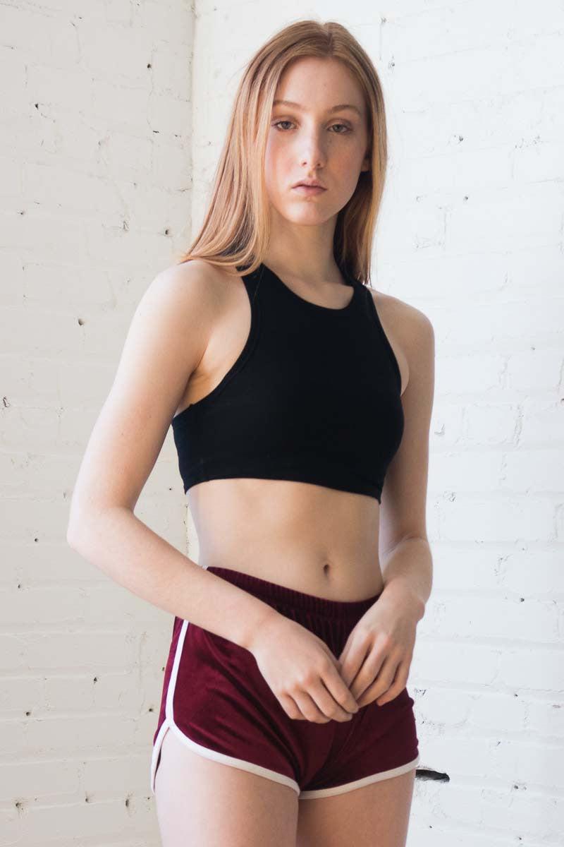 Black Racerback Crop Tank Product Image