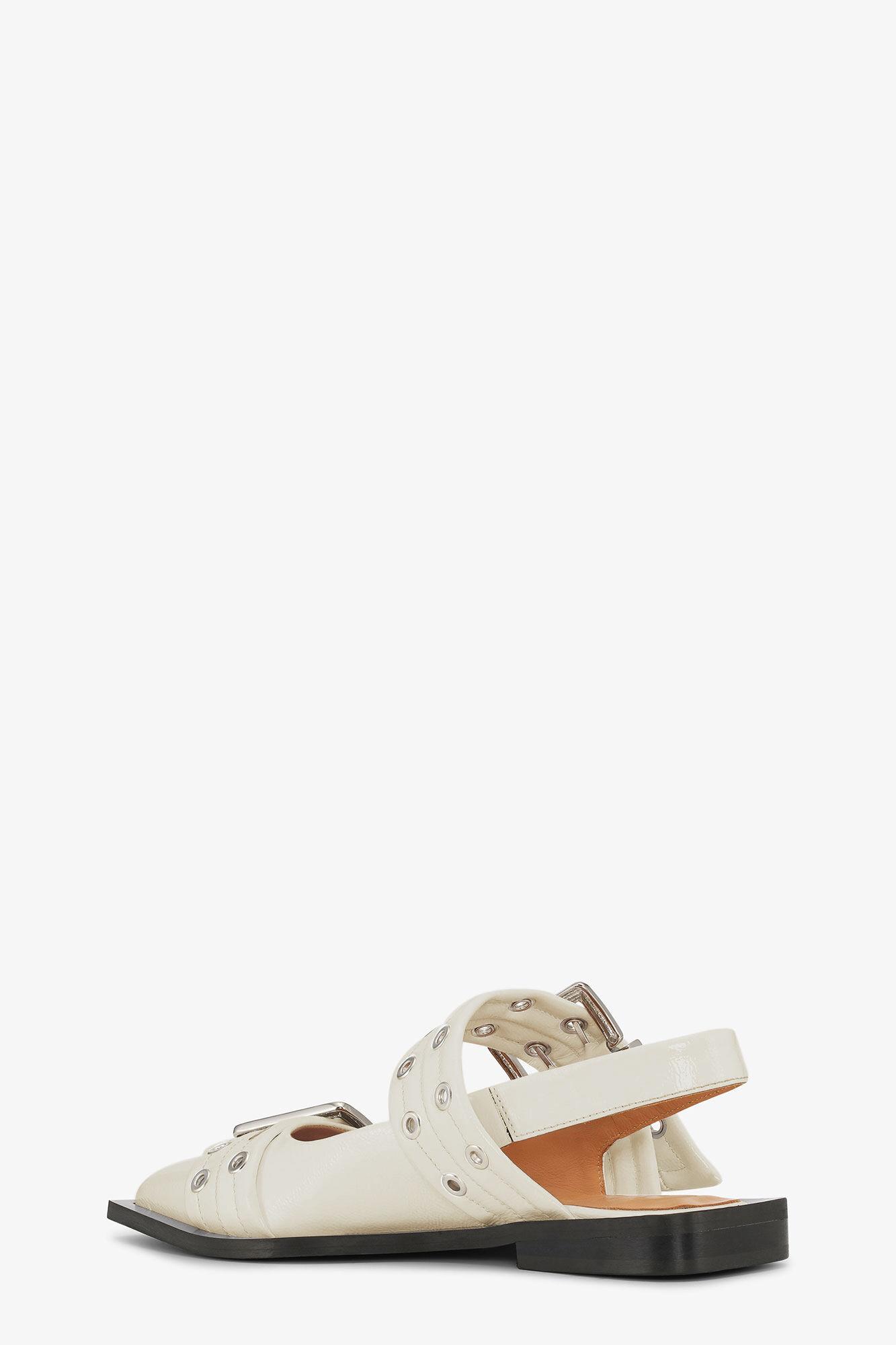 Ivory Feminine Buckle Ballerinas Product Image