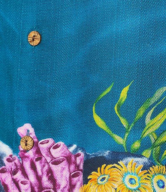 Caribbean Coral Reef Print Short Sleeve Woven Shirt Product Image