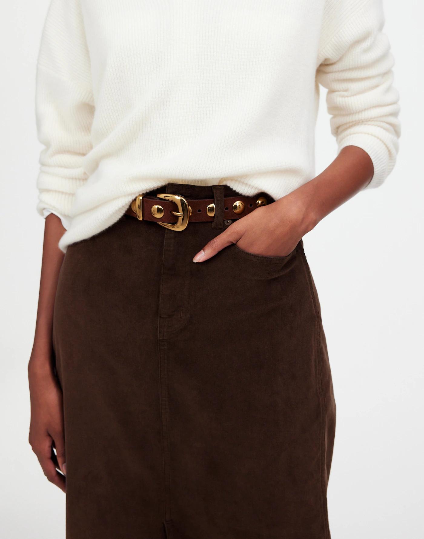 Corduroy Midi Skirt Product Image