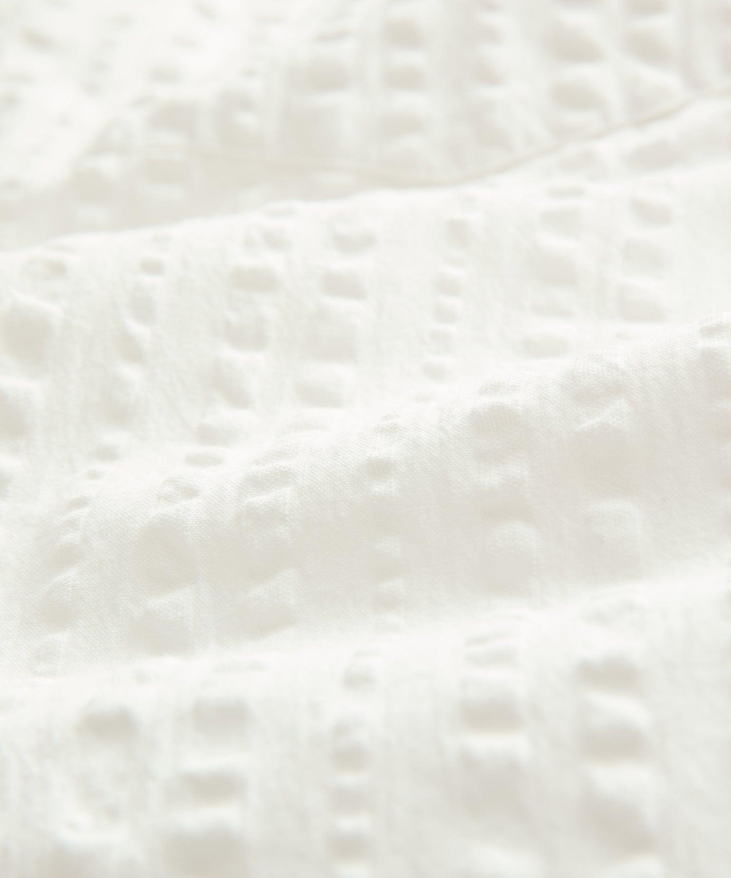 Cropped Seersucker Camp Collar Shirt Product Image