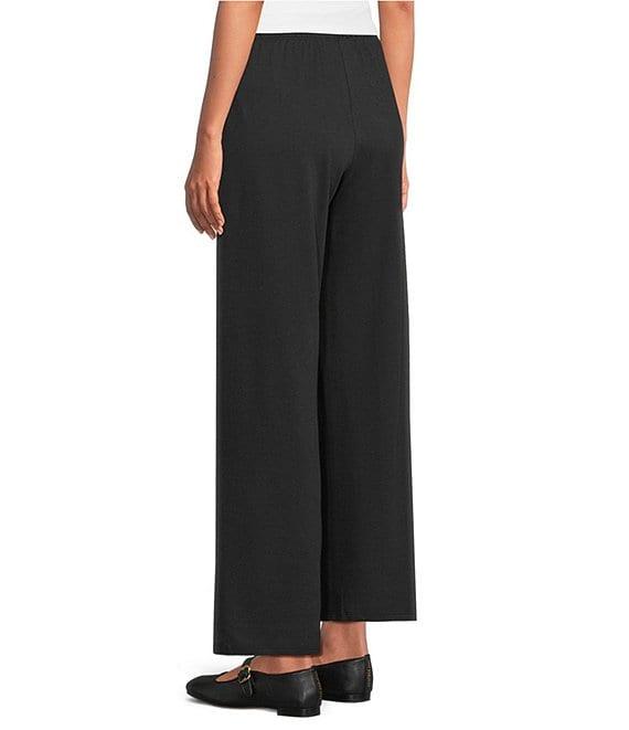 Eileen Fisher Brushed Terry Elastic Waist Straight Side Vent Pants Product Image