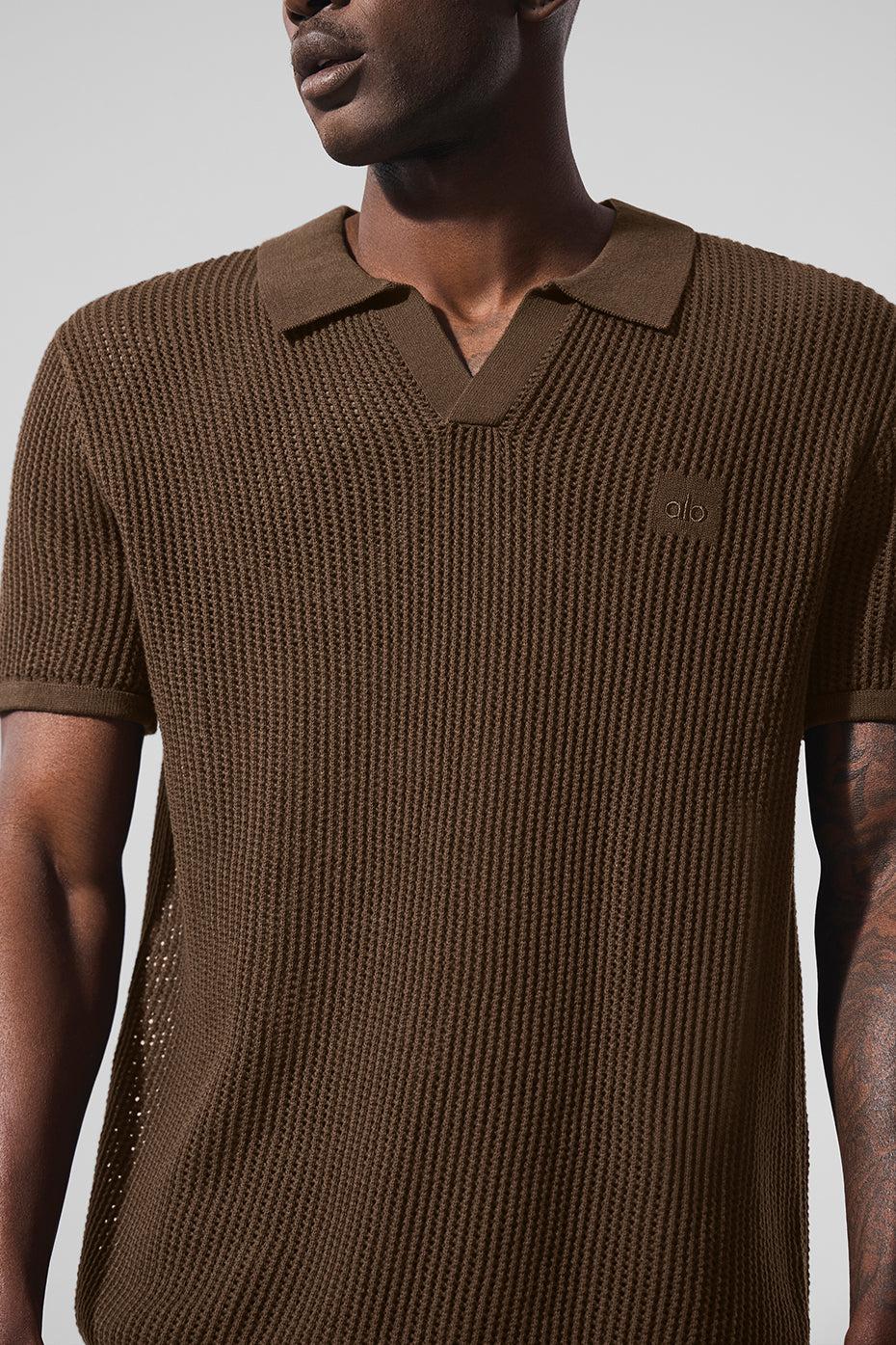 Open-Knit Polo - Espresso Male Product Image