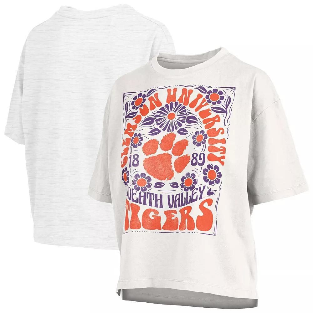 Women's Pressbox White Clemson Tigers Harmony Oversized T-Shirt, Size: Small Product Image