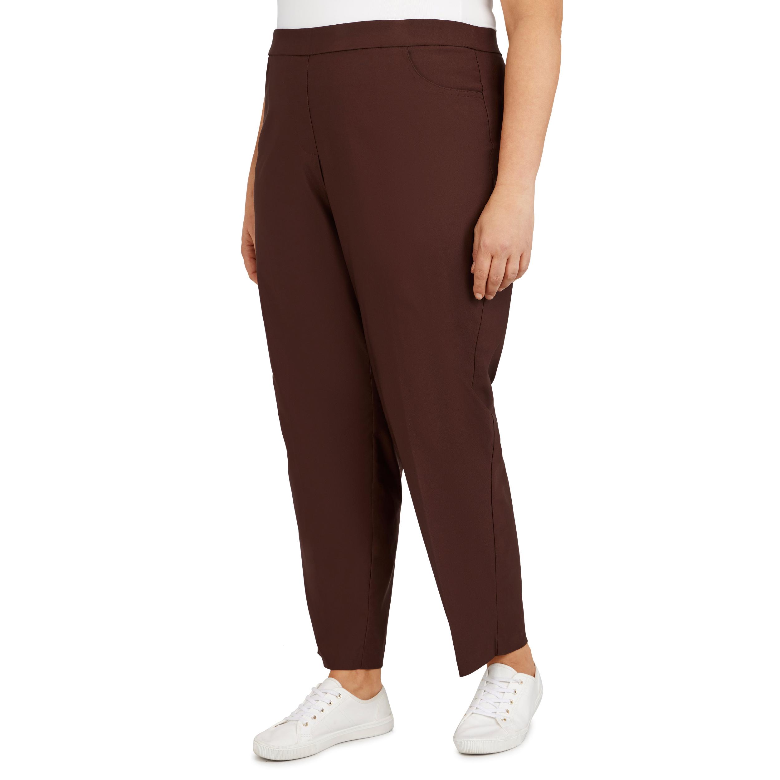 Alfred Dunner Plus Classic Allure Fit Proportioned Pant with Elastic Comfort Waistband Short Length Product Image
