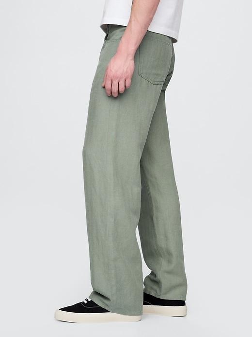 Linen-Cotton '90s Loose Herringbone Pants Product Image