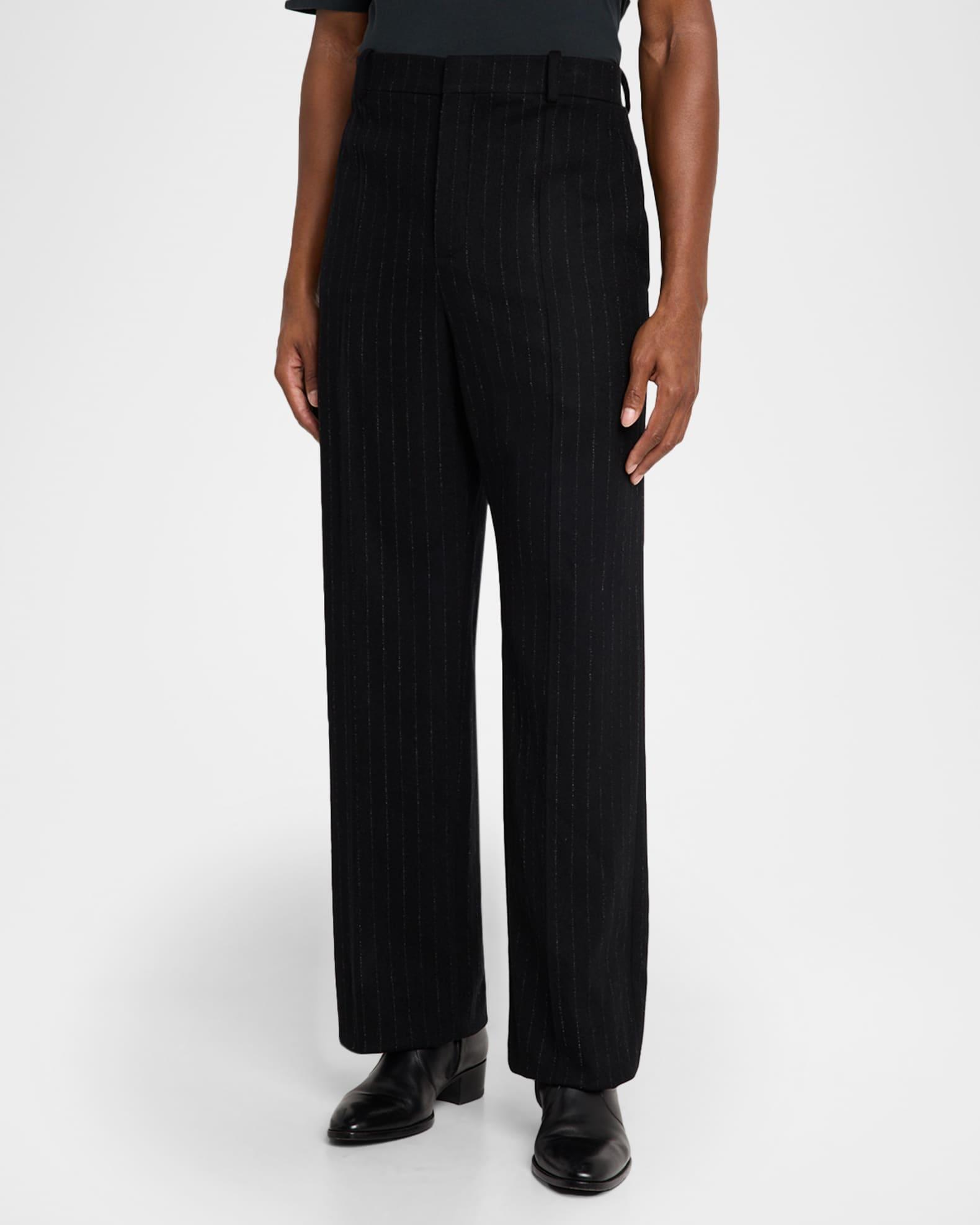 Men's Wool and Cashmere Straight-Leg Pinstripe Pants Product Image
