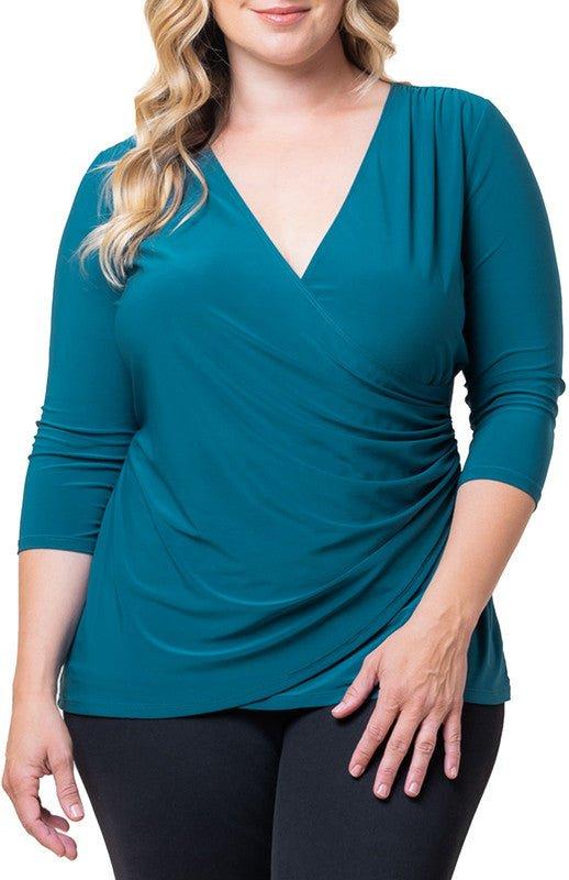 Femme Fatale Faux Wrap Top - Plus Product Image