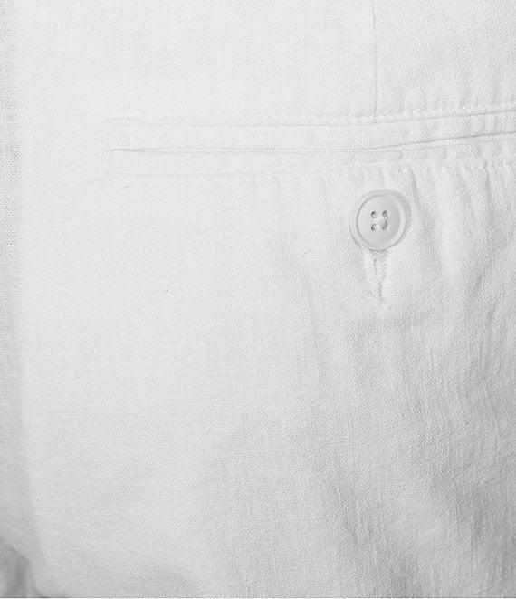 Roundtree & Yorke Luxury Linen Flat Front 9#double; Solid Shorts Product Image