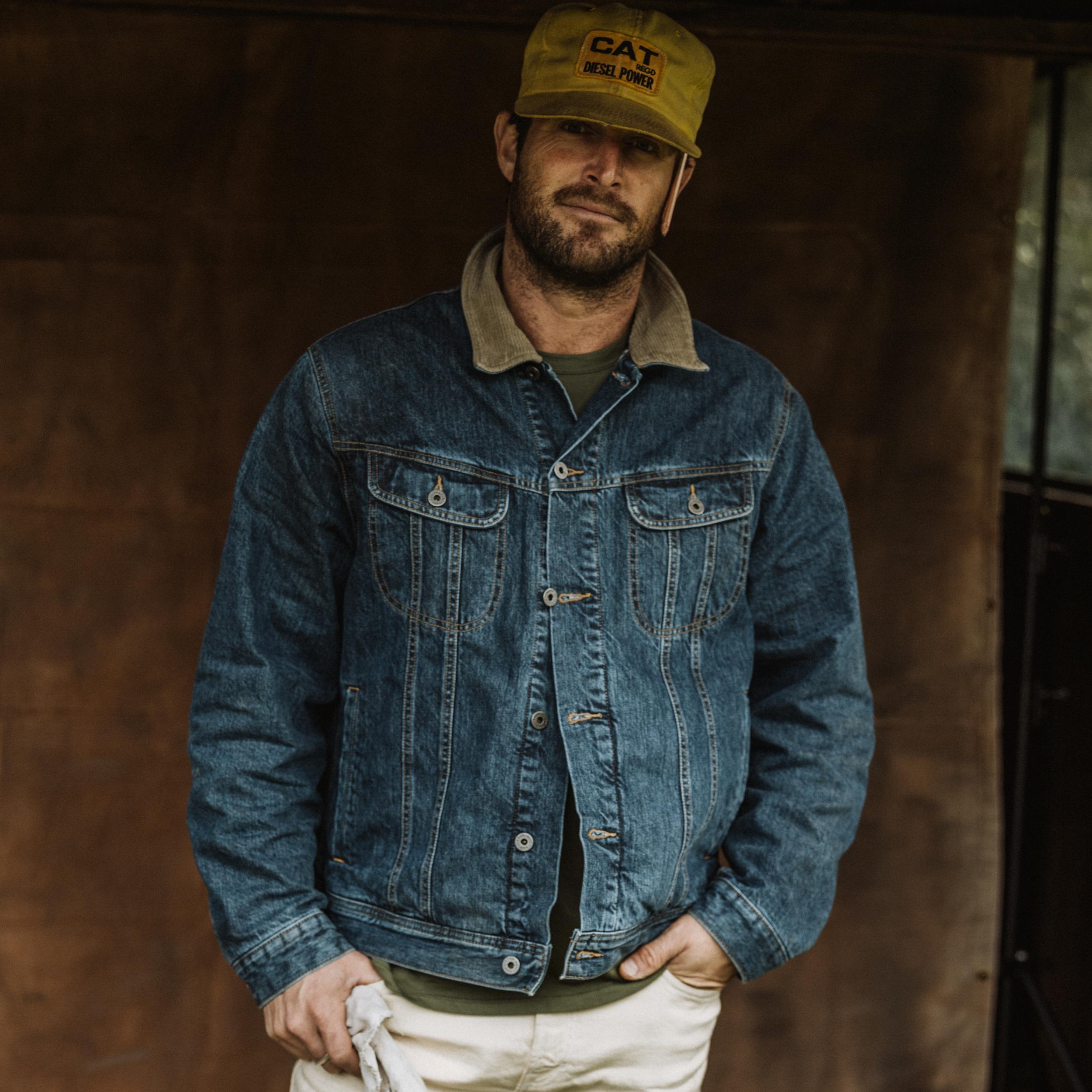 Flannel-Lined Denim Trucker Jacket Product Image
