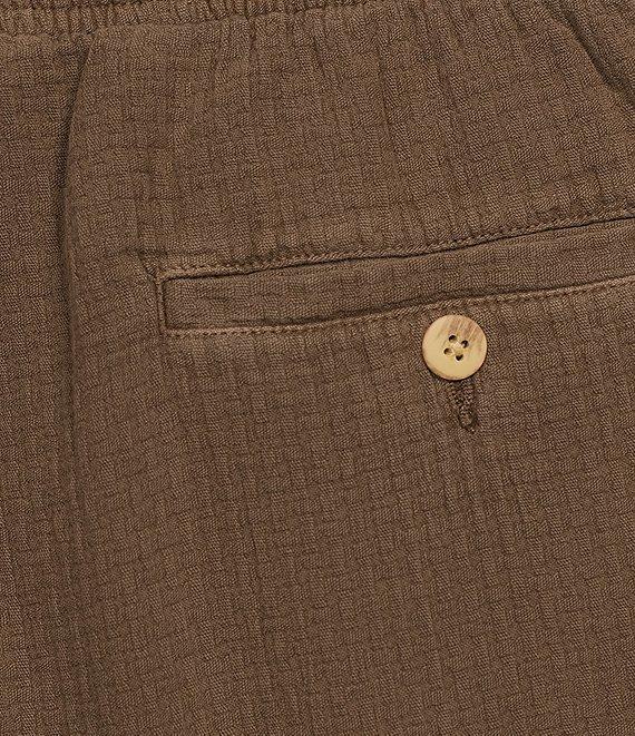 Rowm Flat Front Drawstring Garment Dyed Solid 7#double; Inseam Waffle Shorts Product Image