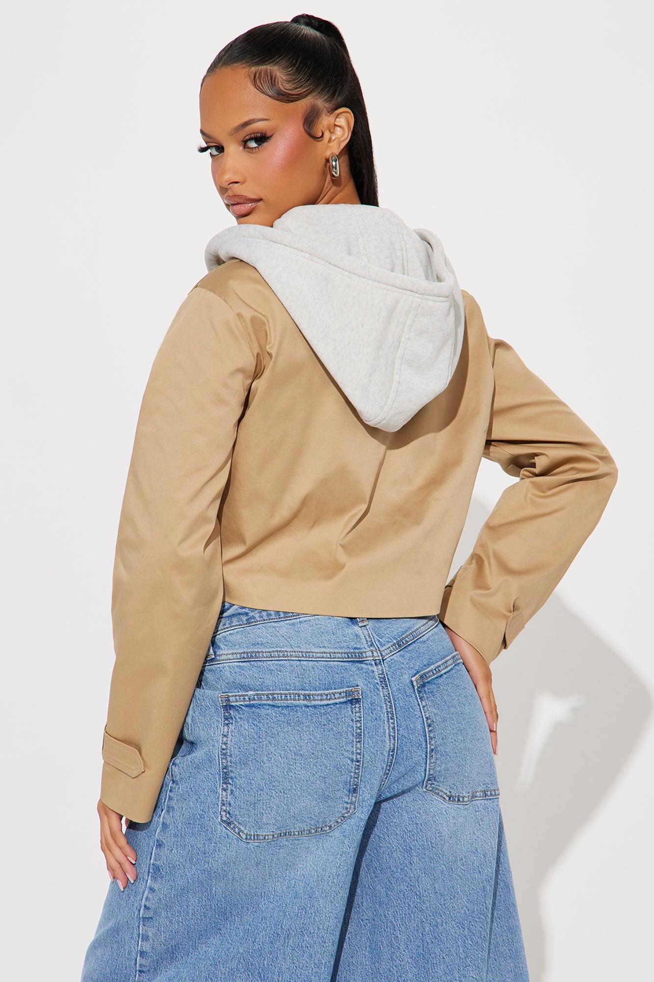 Stay Elevated Hooded Blazer - Taupe Product Image