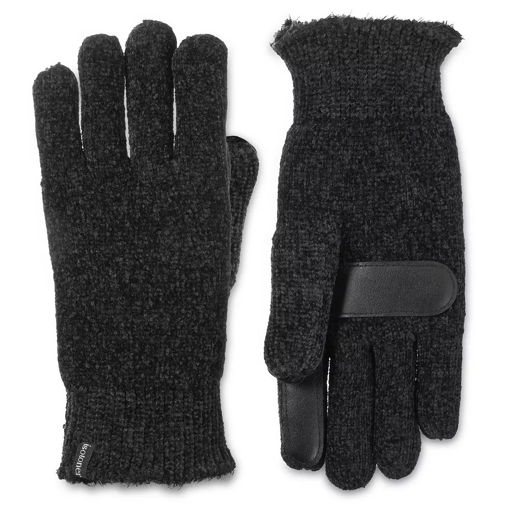 Women's isotoner Lined Chenille Gloves, Black Product Image