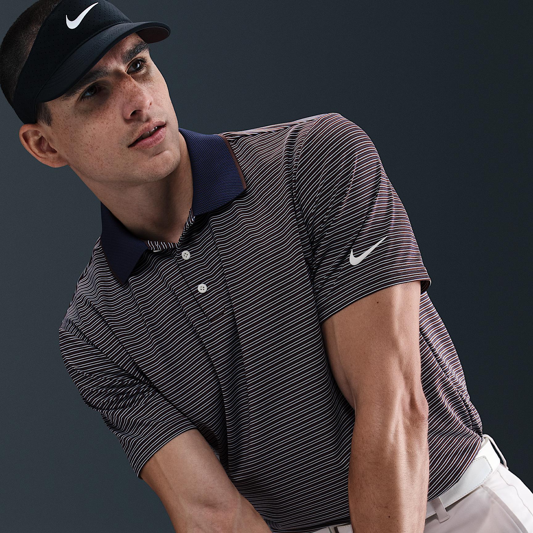 Nike Mens Tour Dri-FIT Striped Golf Polo | FZ7479-237 Product Image