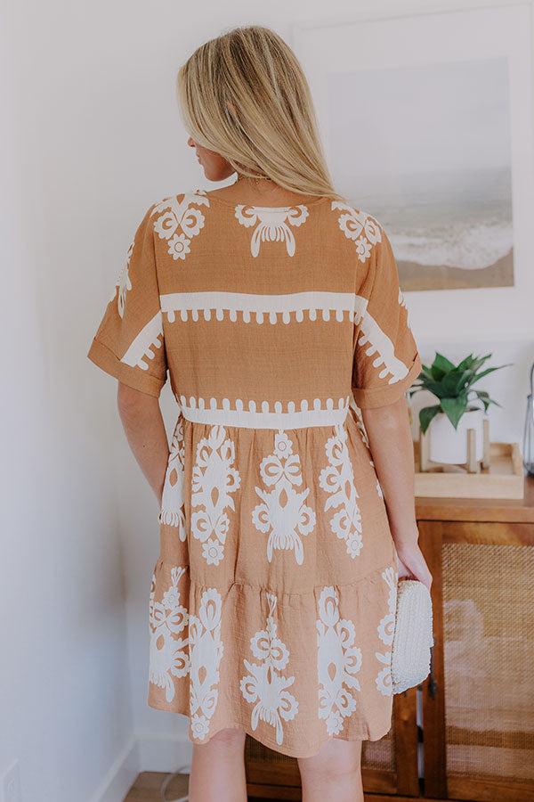 Resort Chic Mini Dress in Camel Product Image