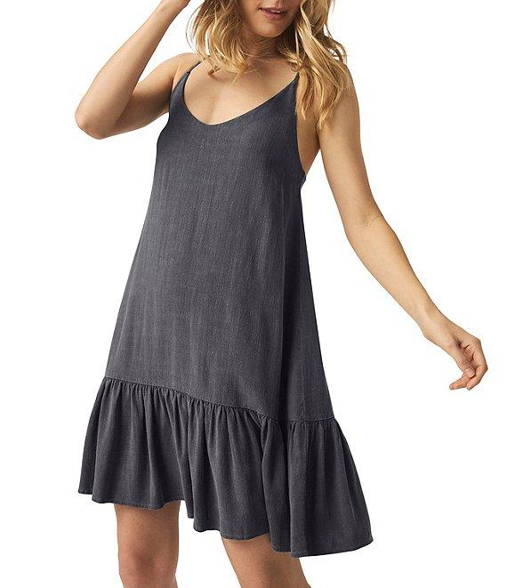 Splendid Gisele Linen Blend Knit Scoop Neck Sleeveless A-Line Mini Dress Product Image