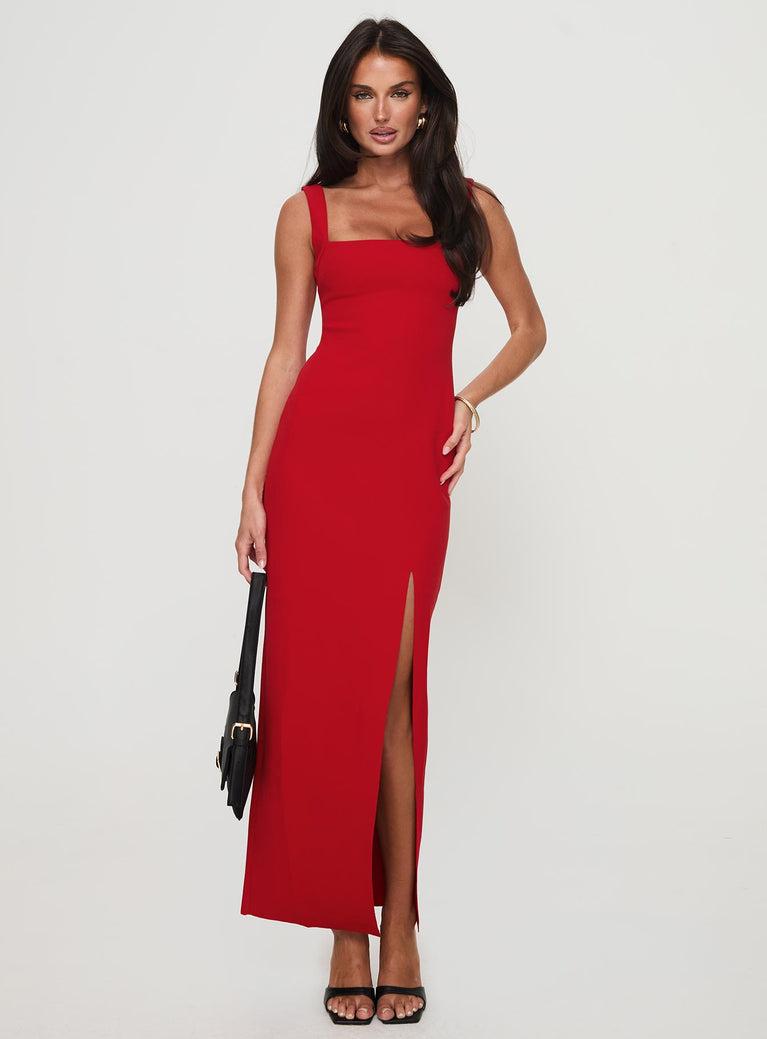 Bombshell Maxi Dress Red Product Image