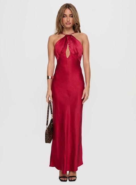Saja Cut Out Maxi Dress Red Product Image