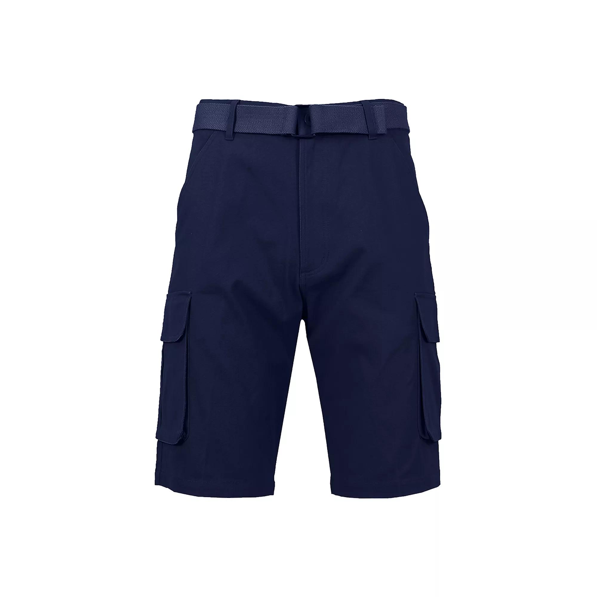 Men's Blu Rock 11.5" Slim Fit Stretch Belted Cargo Shorts,  Product Image
