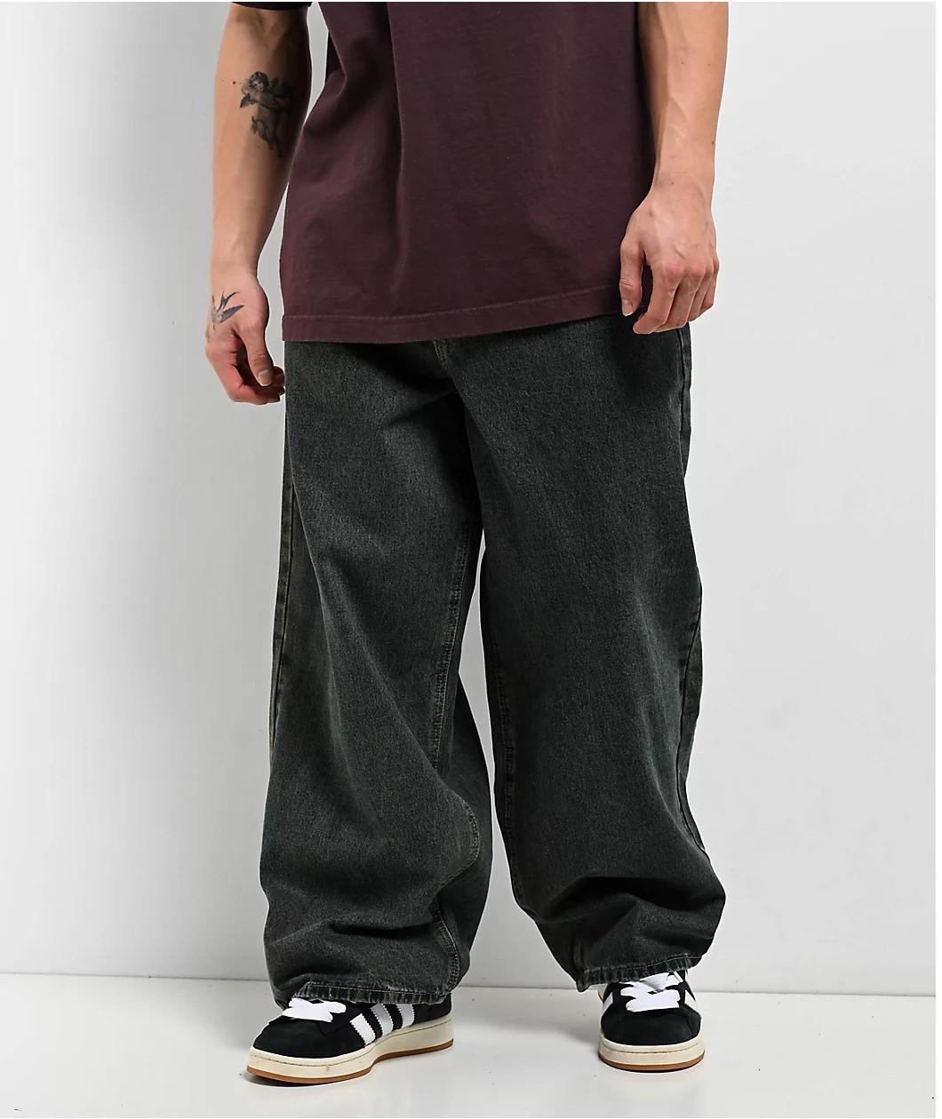 Empyre Dirty Dark Blue Wash Ultra Wide Skate Jeans Product Image