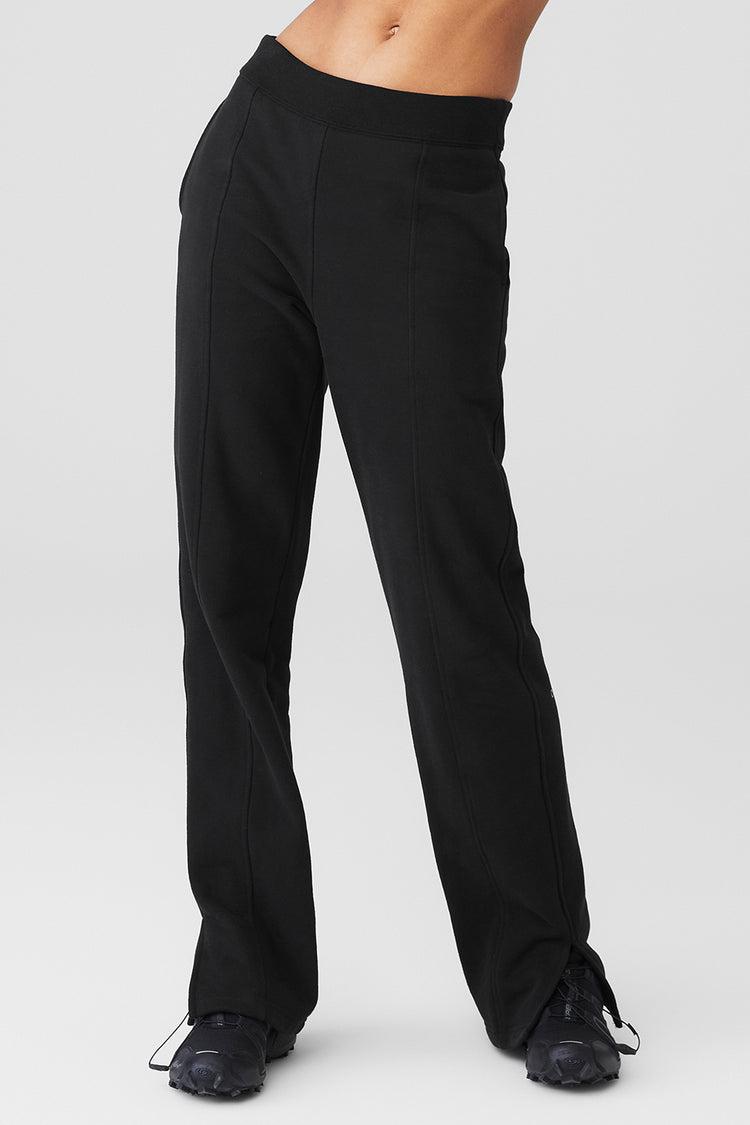 High-Waist Free Time Straight Leg Sweatpant - Black Product Image