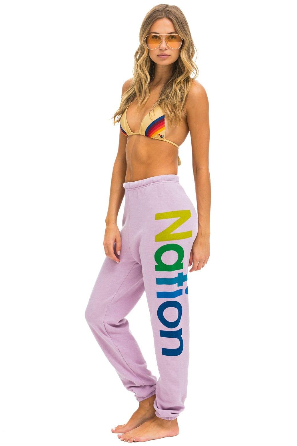 AVIATOR NATION 2 SWEATPANTS - MAUVE Female Product Image