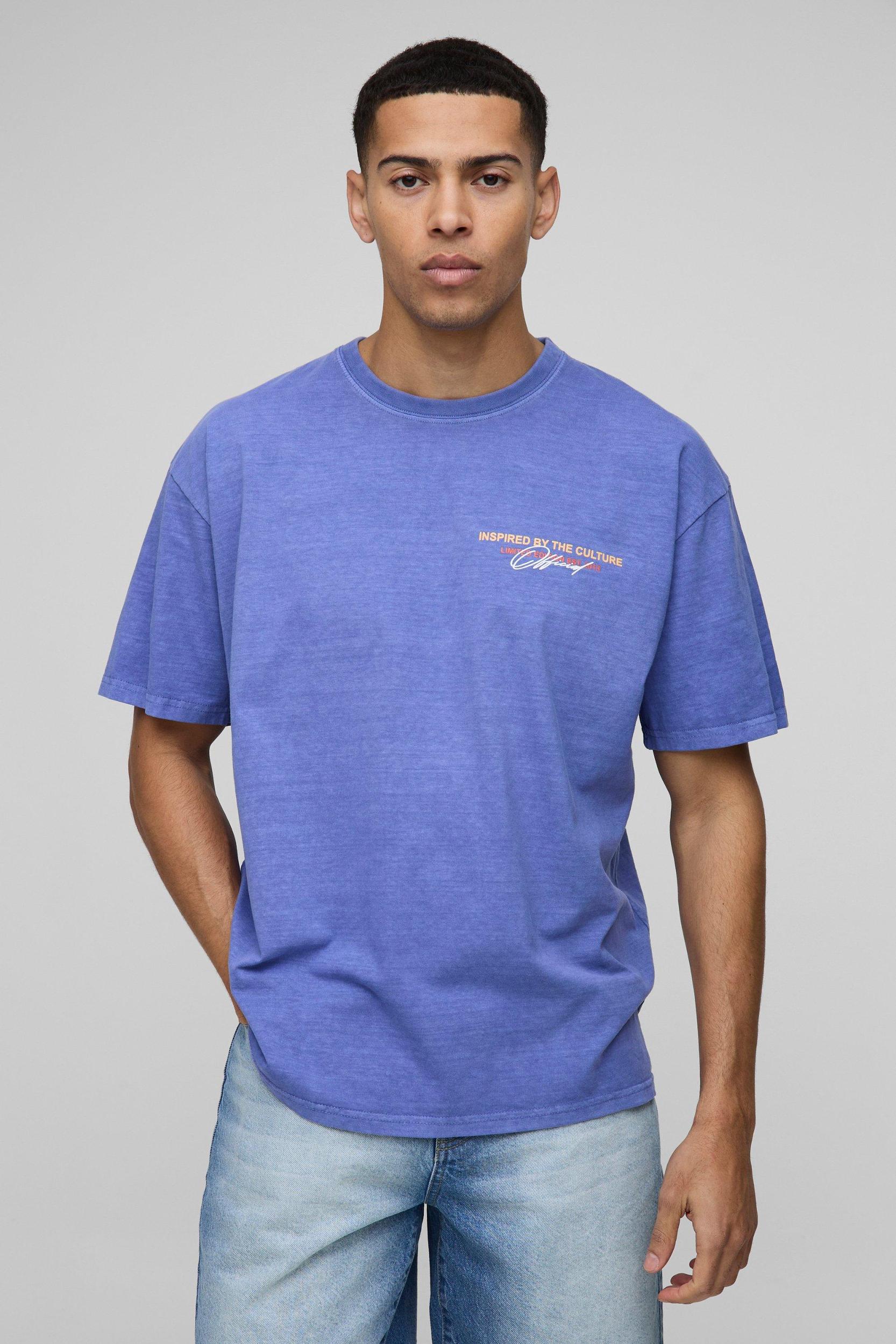 Oversized Branded Graffiti Graphic Washed T-Shirt | boohooMAN USA Product Image